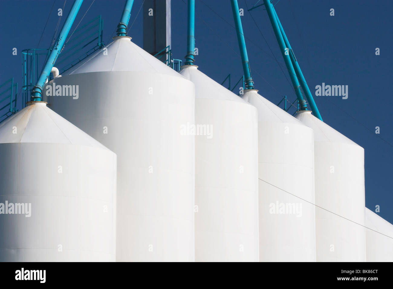 Large Metal Grain Bins, Alberta, Canada Stock Photo Alamy