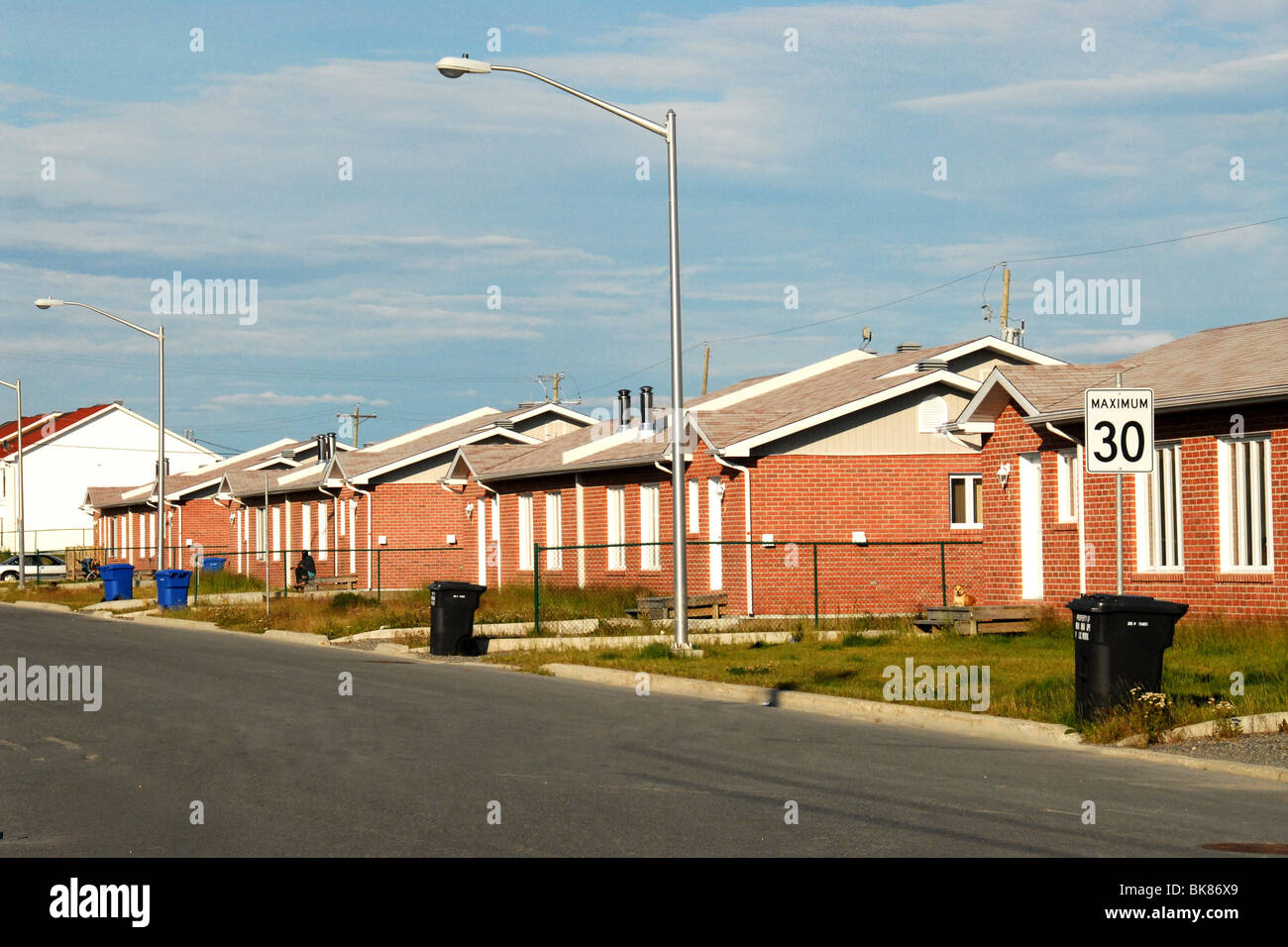Modern native reservation of Waswanipi in Northern Quebec Stock Photo