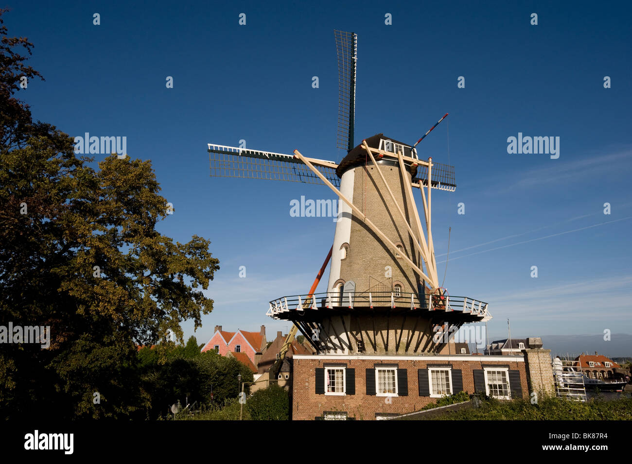 Windmill, Willemstad, North Brabant, Holland, Netherlands, Europe Stock Photo
