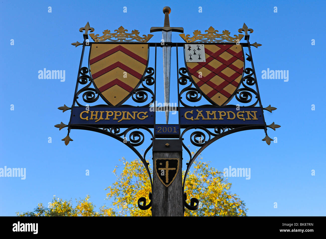 City Coat Of Arms Of Chipping Campden Against A Blue Sky, High Street 