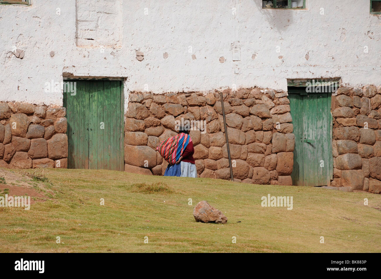 Elderly woman, Chinchero, Inca settlement, Quechua settlement, Peru, South America, Latin America Stock Photo