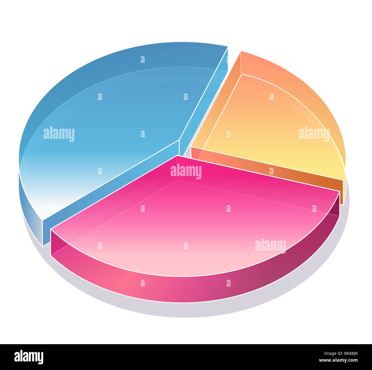 color pie chart in the white background Stock Photo