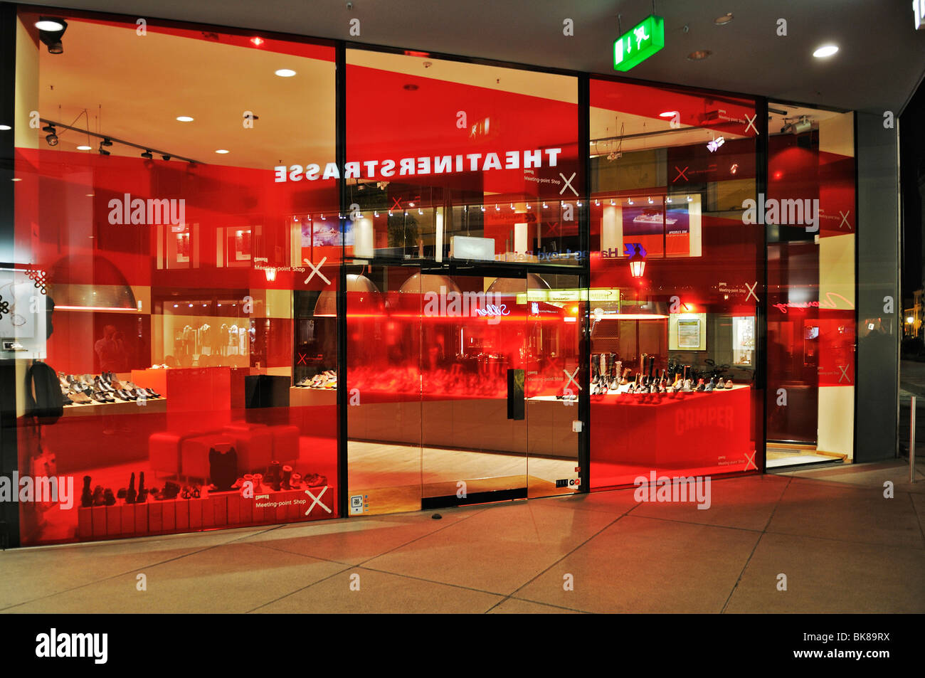 Shoe store in the Fuenf Hoefen, Five Courts shopping arcade, Theatinerstrasse, Munich, Bavaria, Germany, Europe Stock Photo