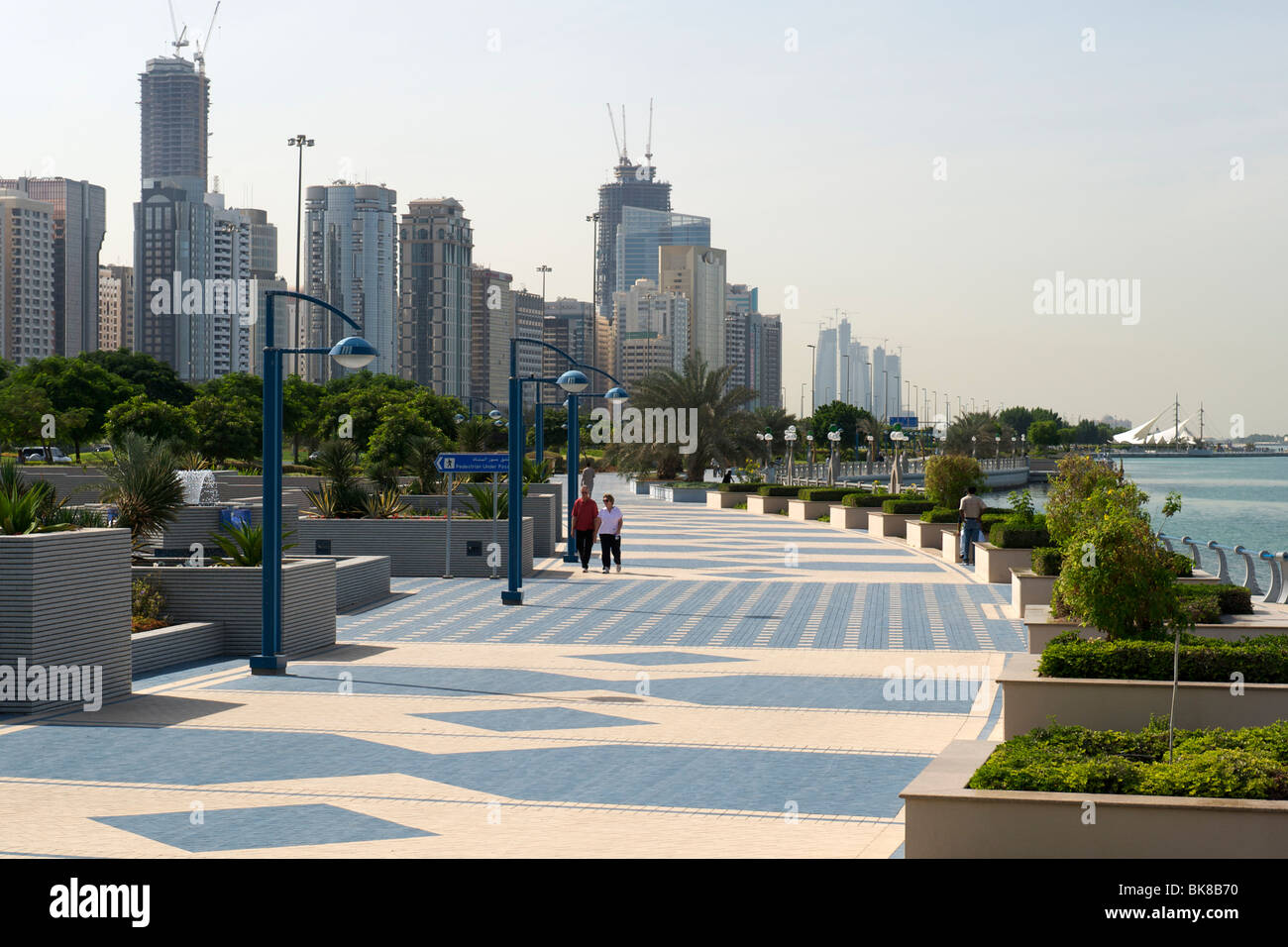 The Abu Dhabi corniche. Stock Photo