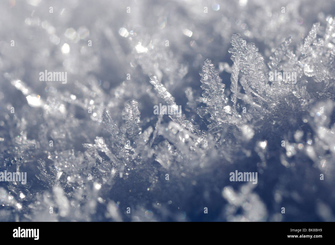 Snow, ice crystals, detail, close-up Stock Photo