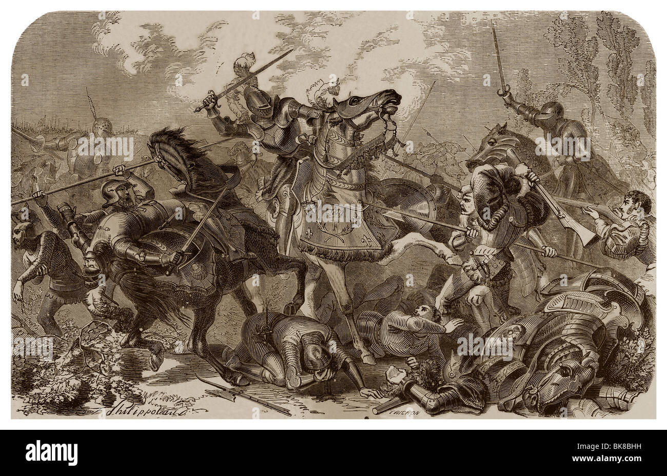 On 24th February 1525, as part of the Sixth Italian War, battle of Pavia. Stock Photo