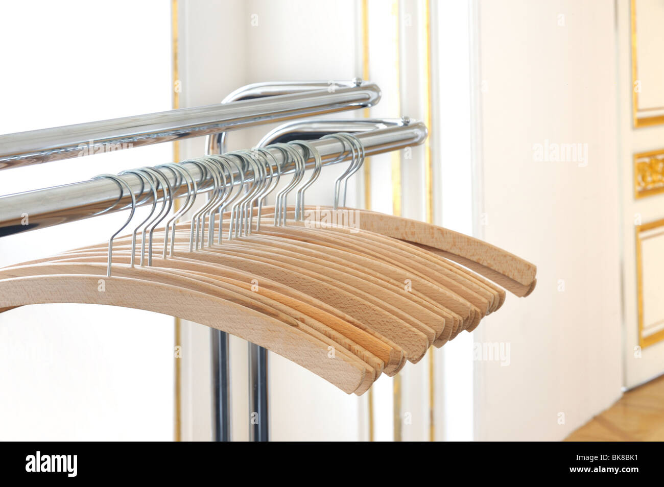 Empty clothes hangers Stock Photo Alamy
