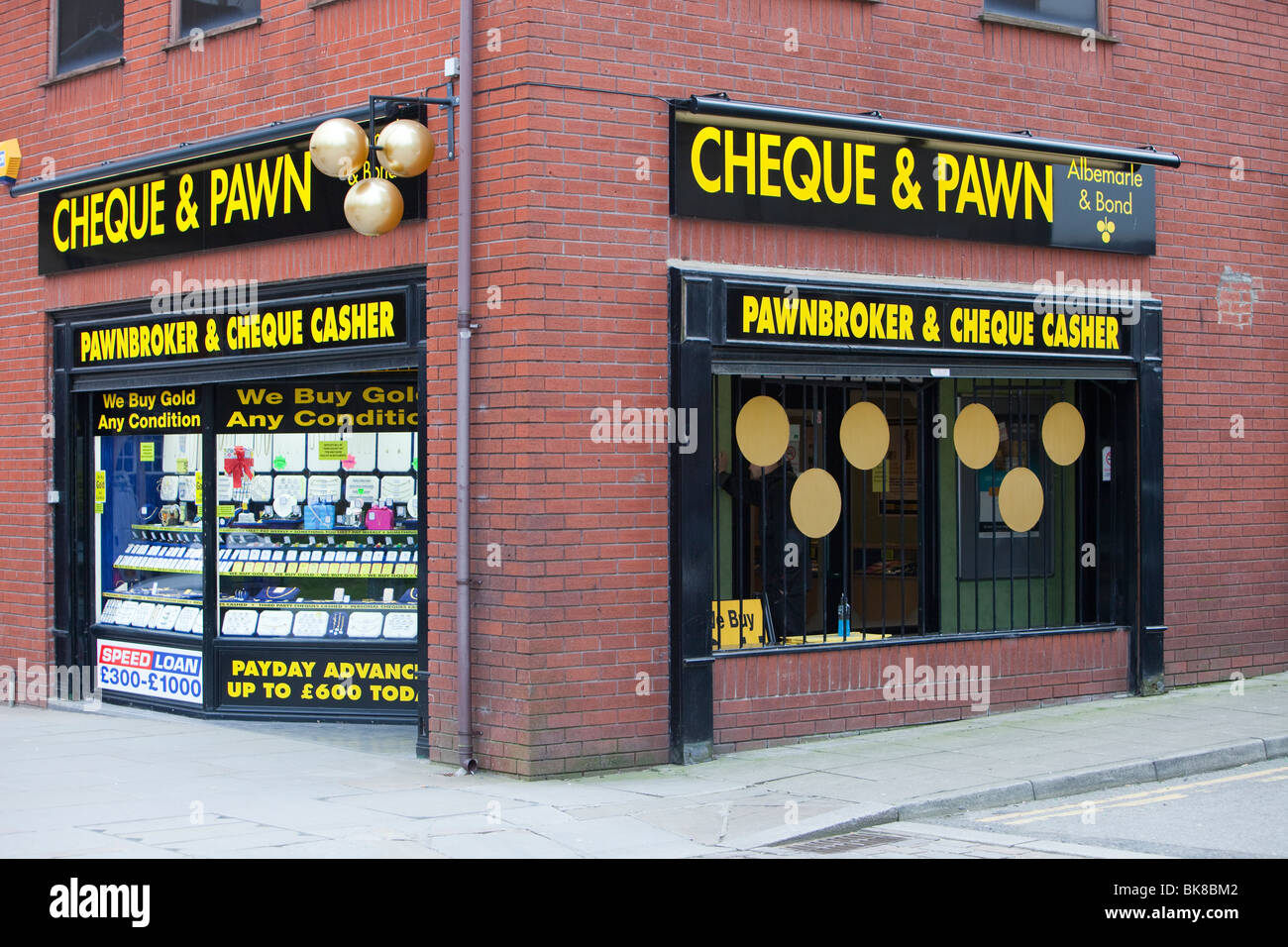 A pawn shop in Blackburn Lancashire, UK. Stock Photo