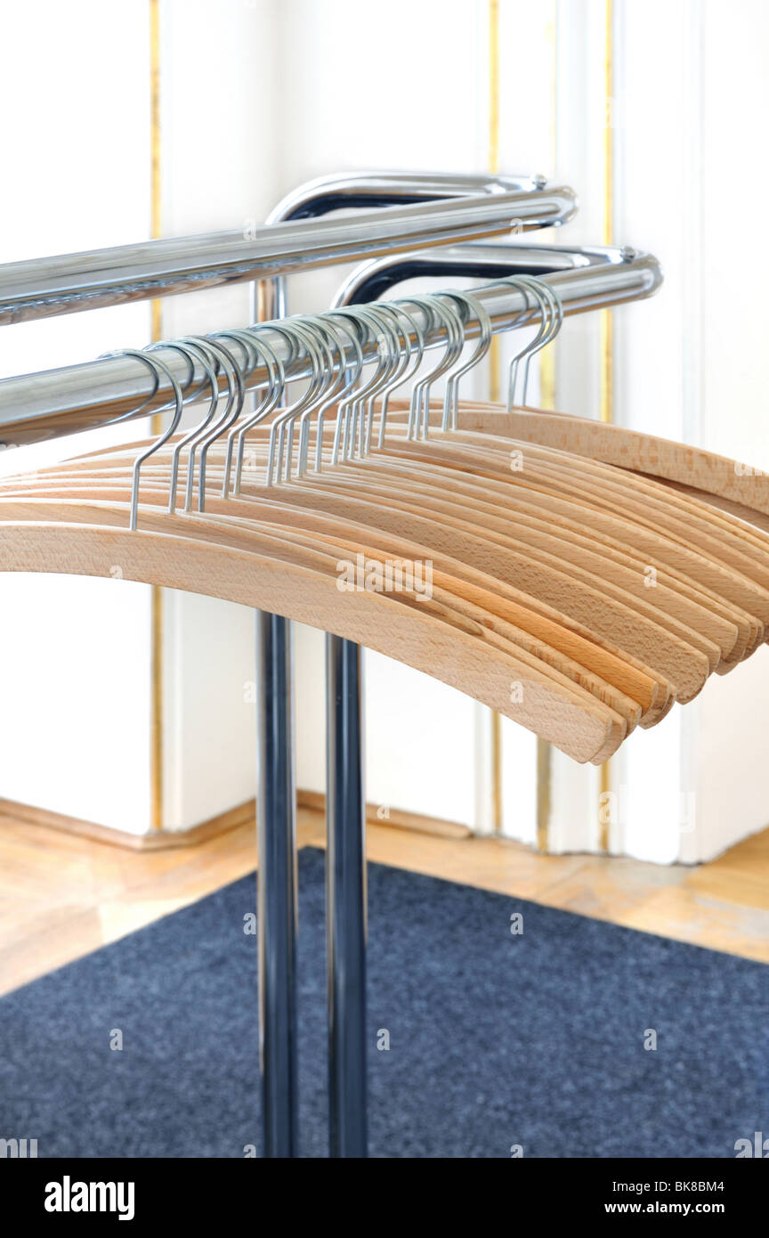 Empty clothes hangers Stock Photo Alamy