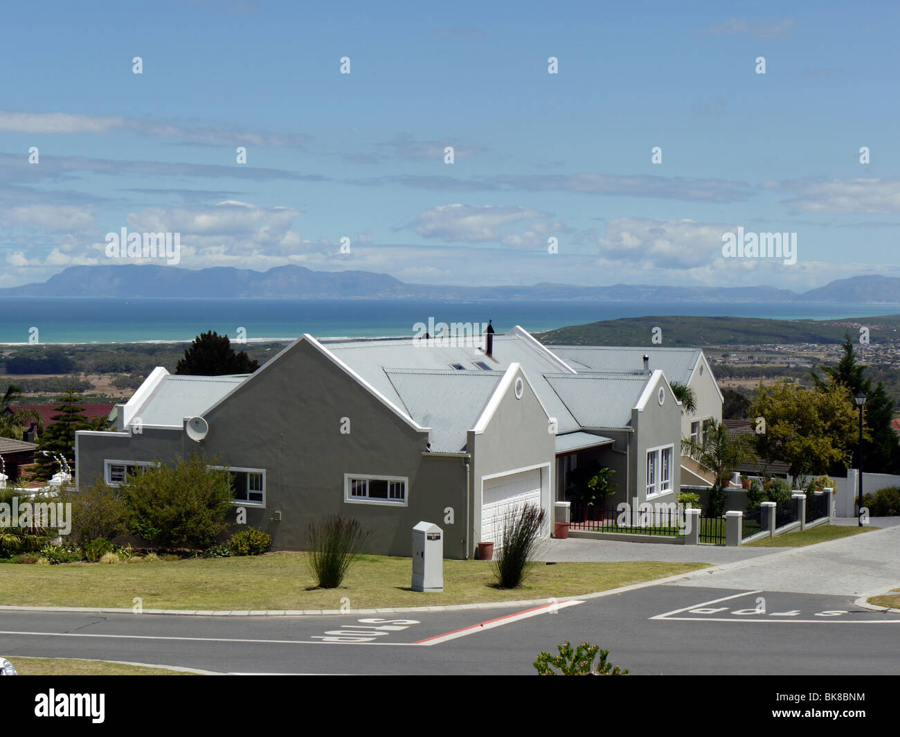 Gated community. A modern housing development overlooking False Bay at