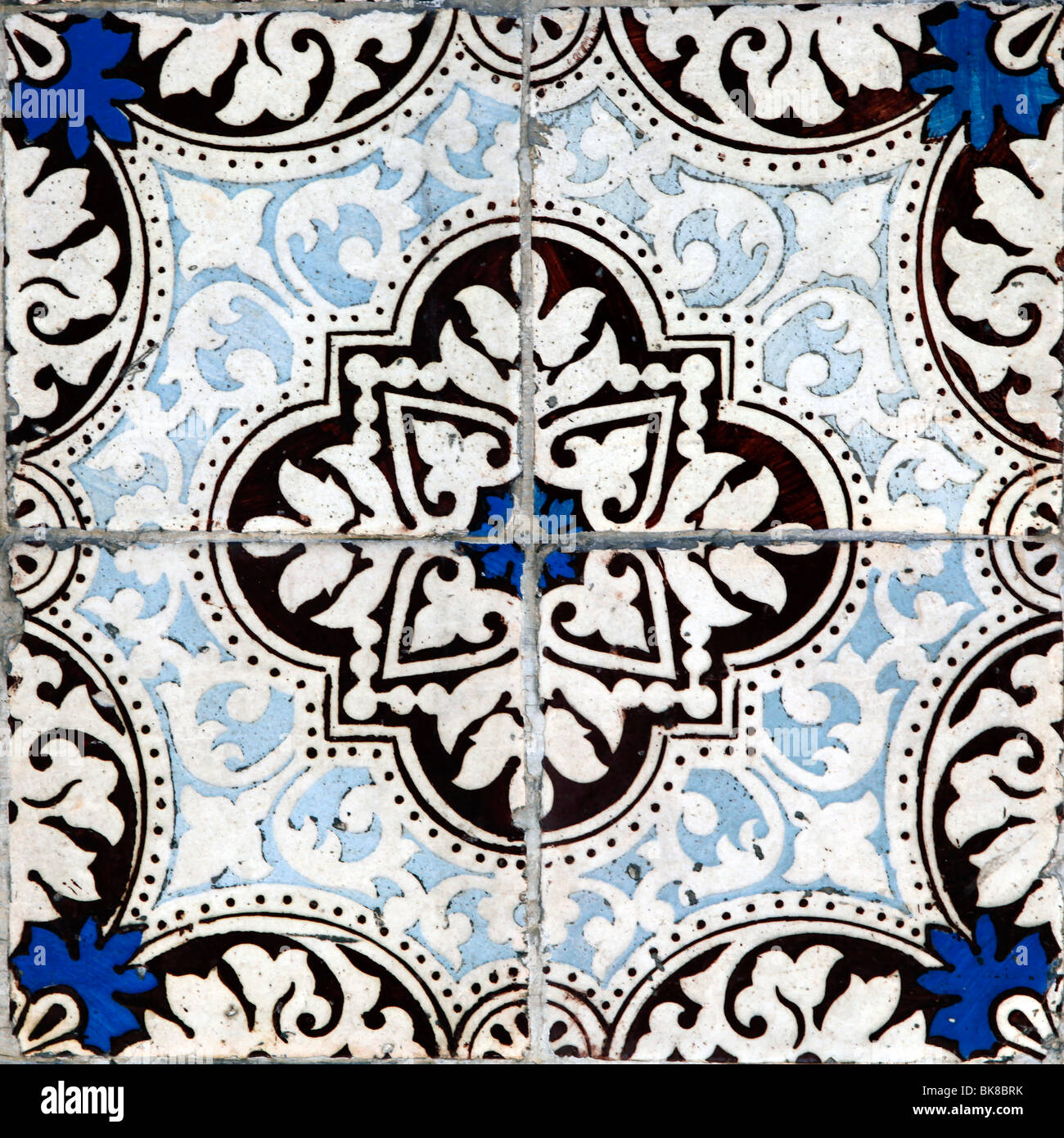 Azulejos tiles front façade building Lisbon Portugal Europe Stock Photo