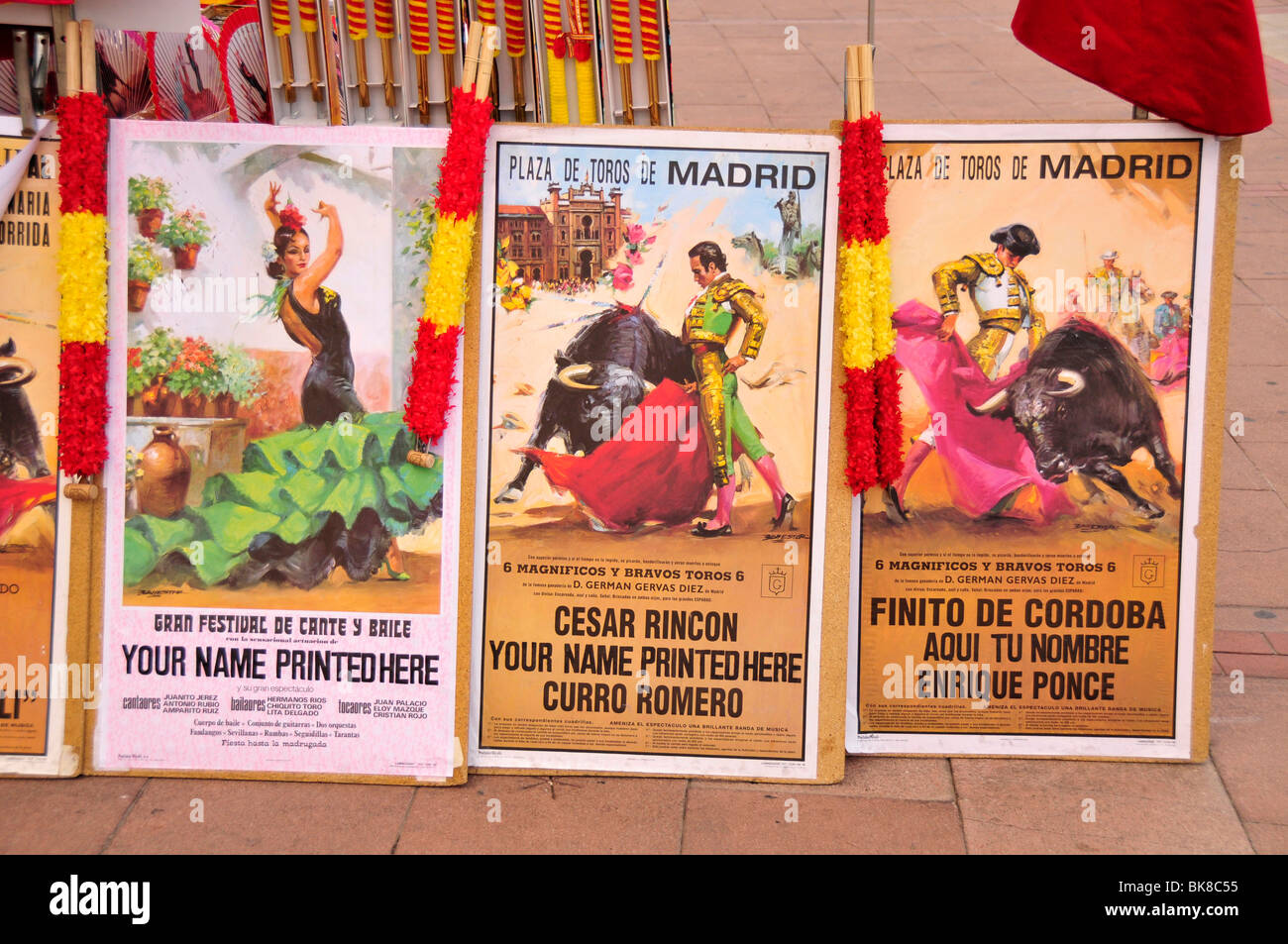 Bullfight poster on a stall at the Plaza de Toros Las Ventas, Las Ventas Bullring, Madrid, Spain, Iberian Peninsula, Europe Stock Photo