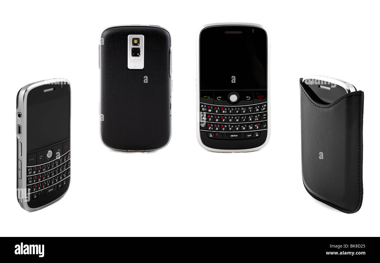 Set of mobile phones isolated on white back ground Stock Photo - Alamy