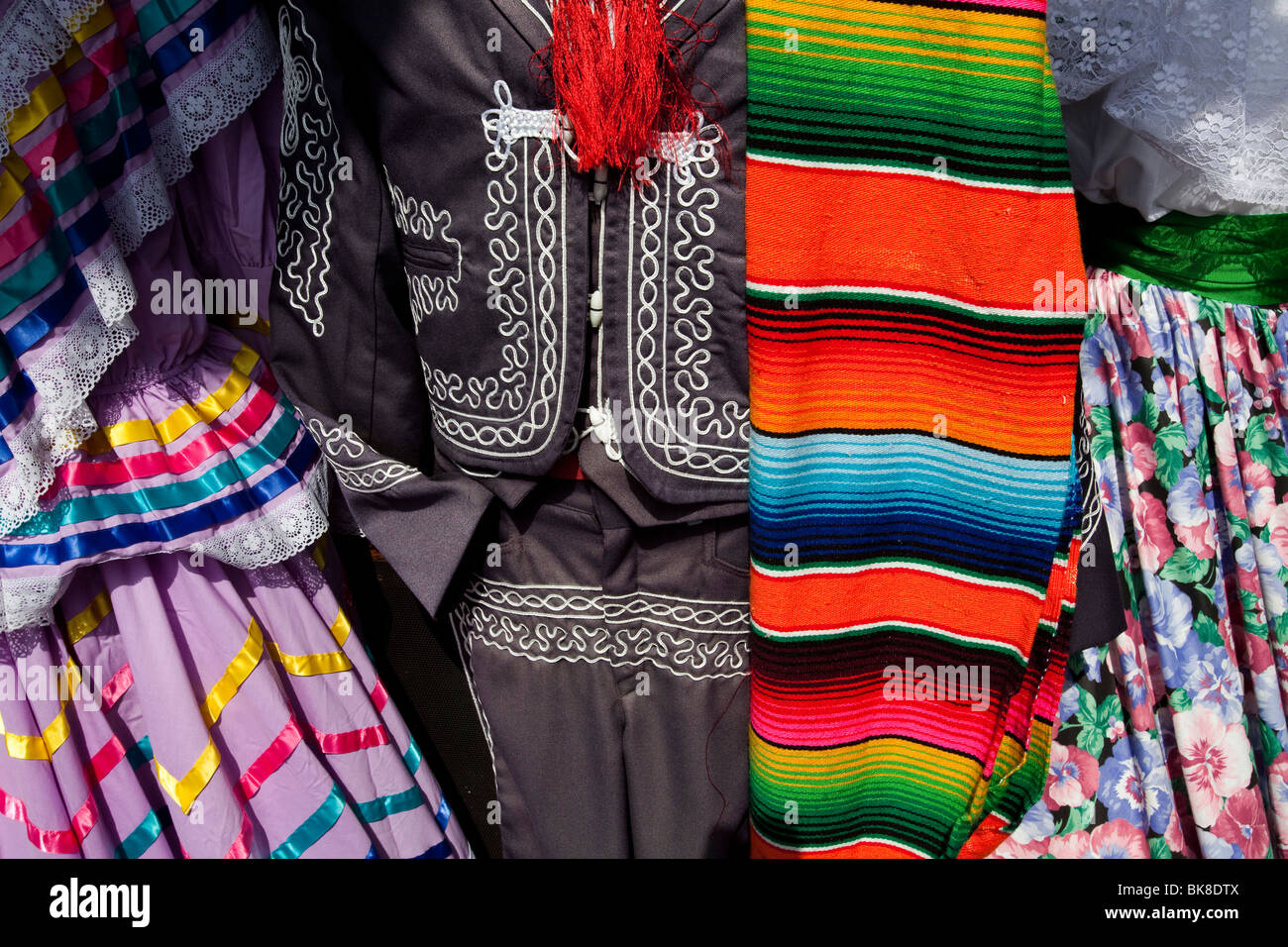 Traditional Mexican Dress, Olvera Street, Downtown Los Angeles, California, United States of America Stock Photo