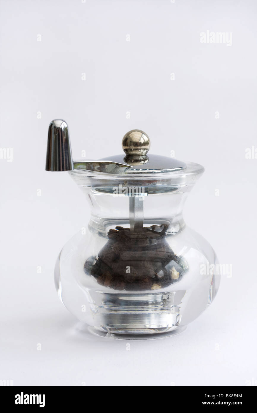 glass pepper grinder isolated o white Stock Photo Alamy