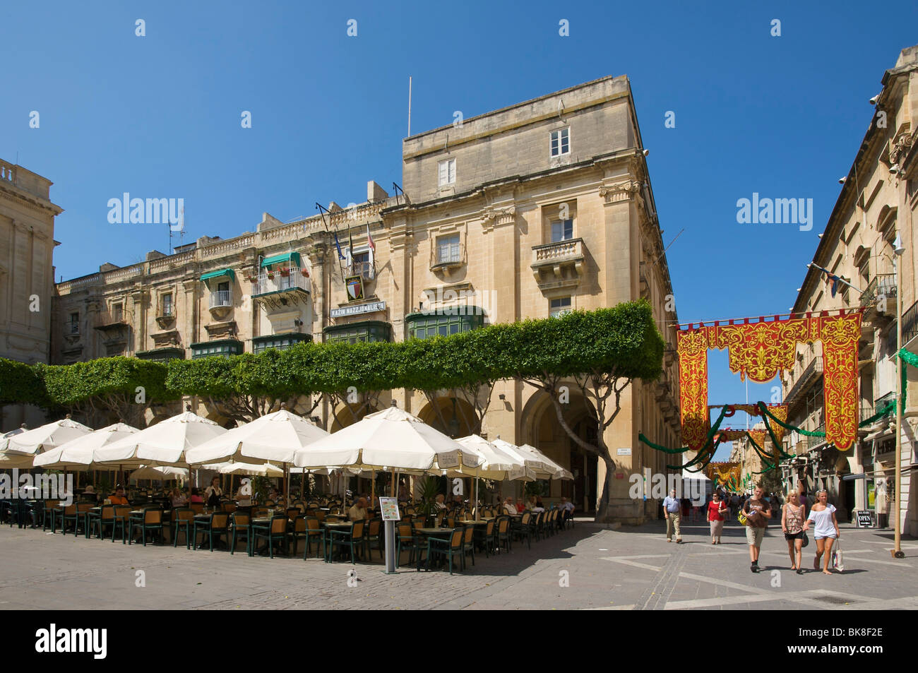 Street cafe in Valletta, Malta, Europe Stock Photo Alamy