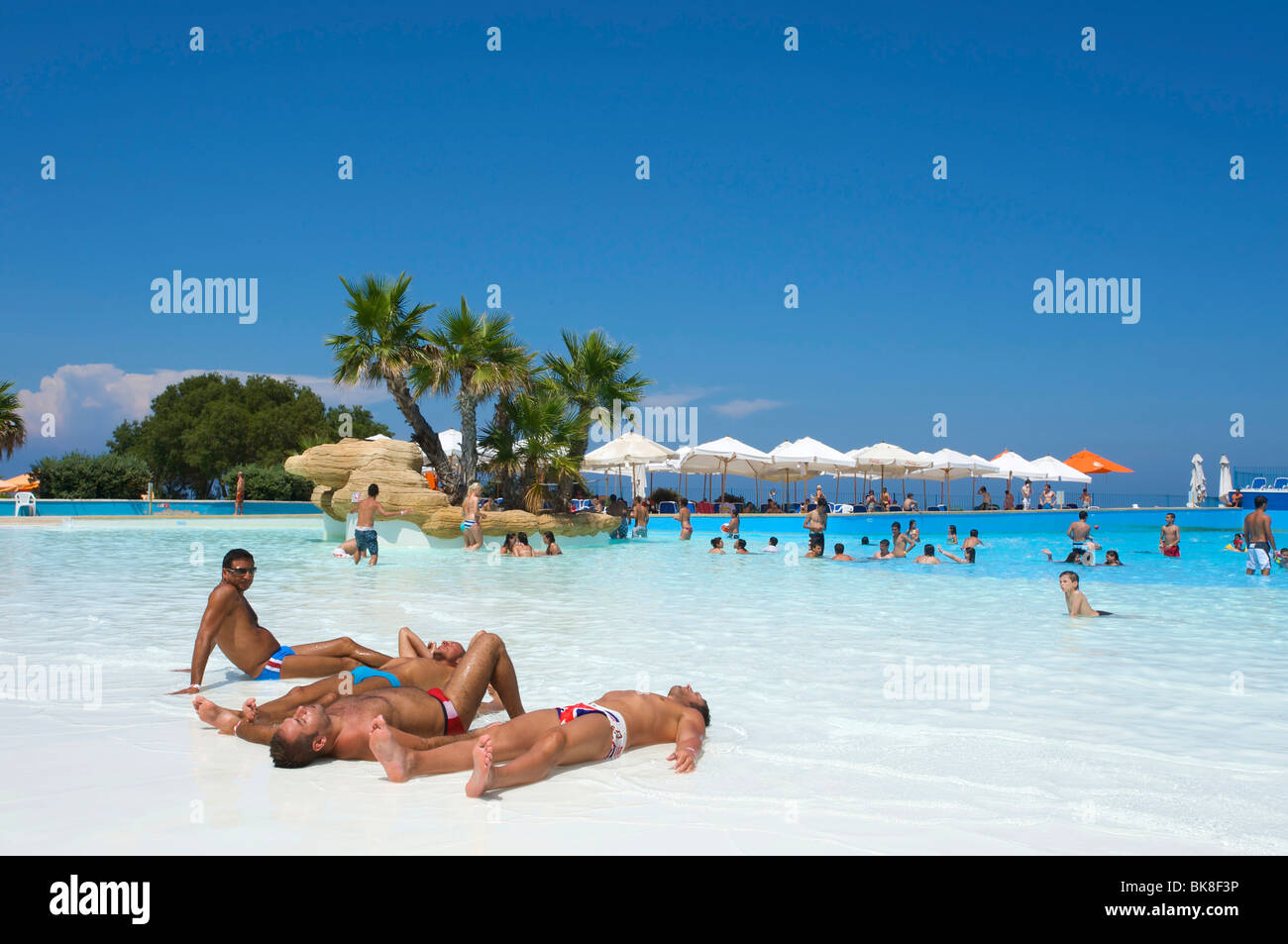 Pool at the Splash and Fun Park, Malta, Europe Stock Photo