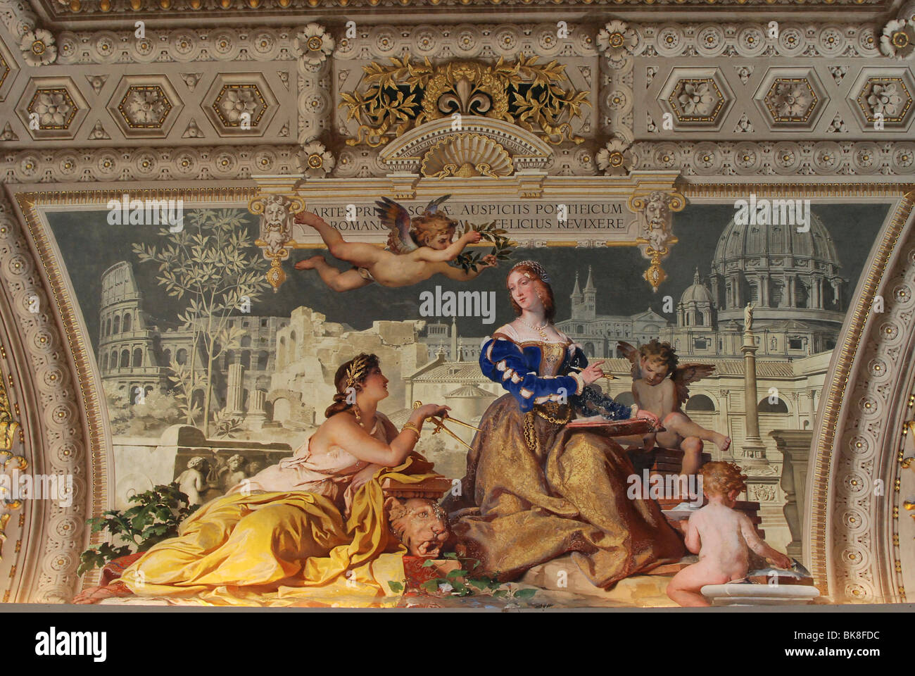 Ceiling, Galleria dei Candelabri, Candelabra Gallery, Vatican Museums, historic city centre, Vatican City, Italy, Europe Stock Photo