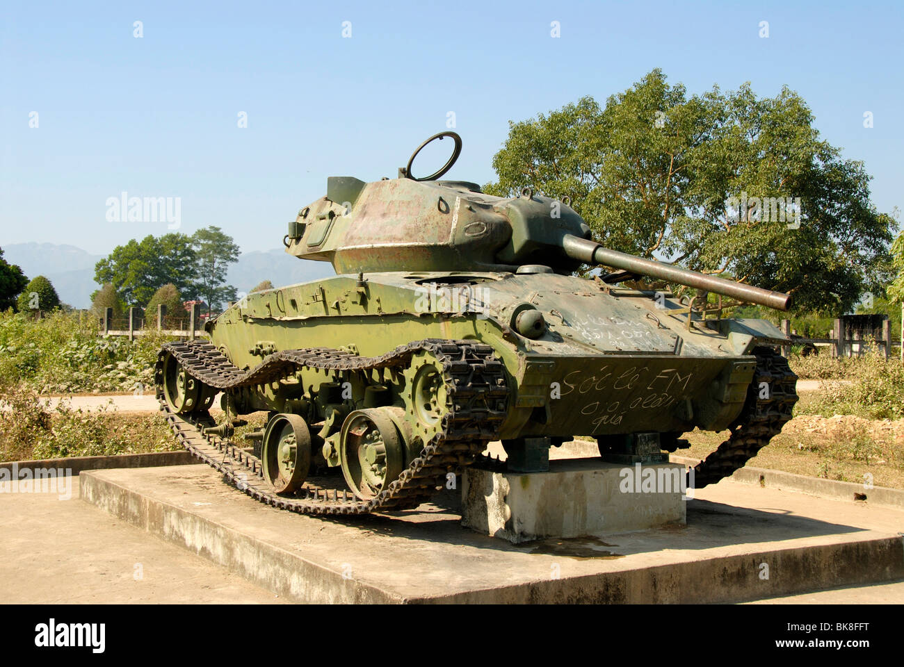 First Indochina War 1954, French tank, Dien Bien Phu, Vietnam, Southeast Asia, Asia Stock Photo