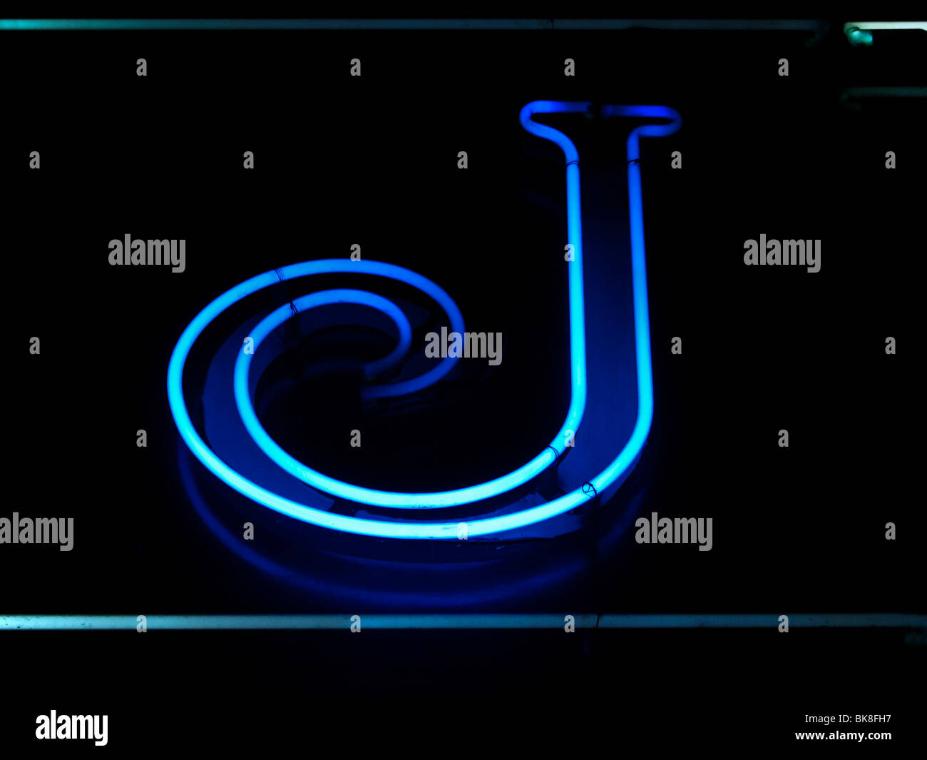 Letter J, store logo, neon Stock Photo