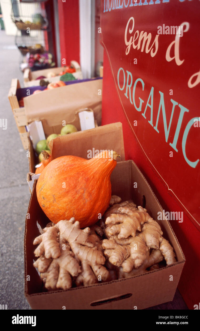 Organic food store in Kenmare, County Kerry, Ireland, in September 2009 Stock Photo