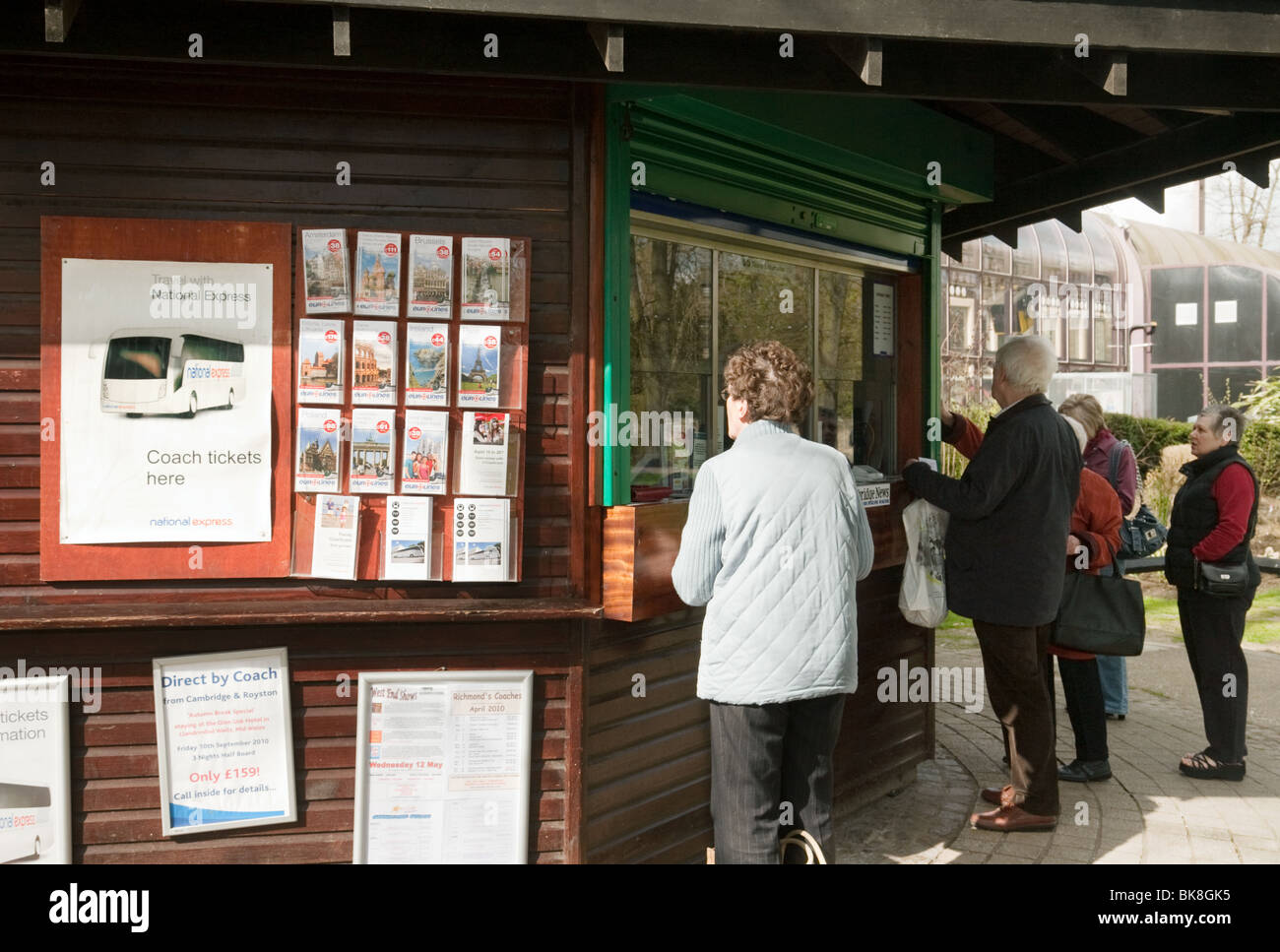 People buying coach tickets, Drummer St bus and coach station, Cambridge,  UK Stock Photo - Alamy