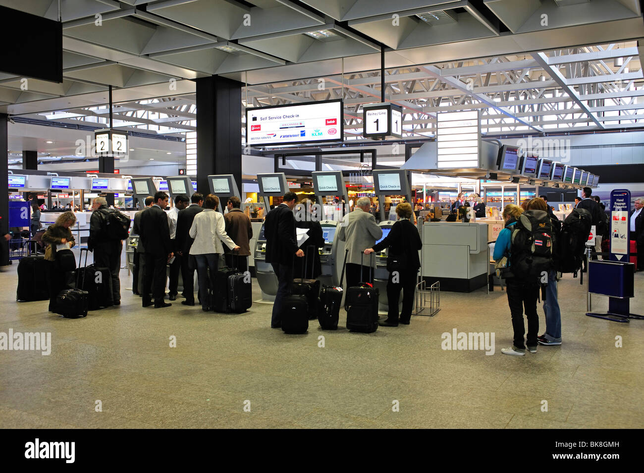 Check-in hall, Zurich Airport, Switzerland, Europe Stock Photo
