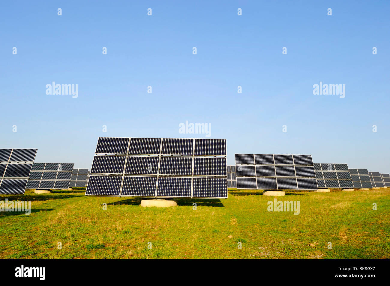 Solar electricity plant, solar panels Stock Photo