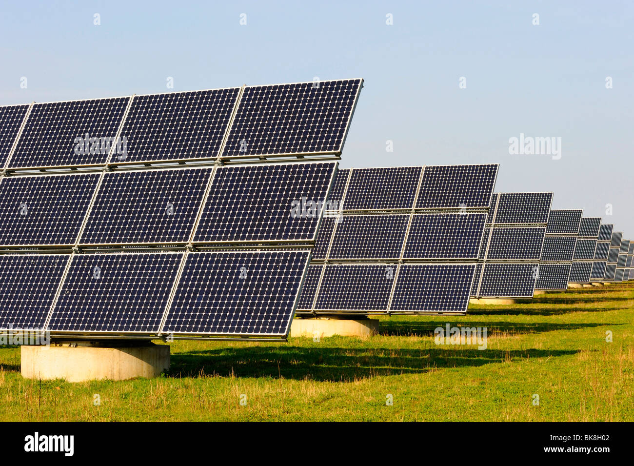 Solar electricity plant, solar panels Stock Photo