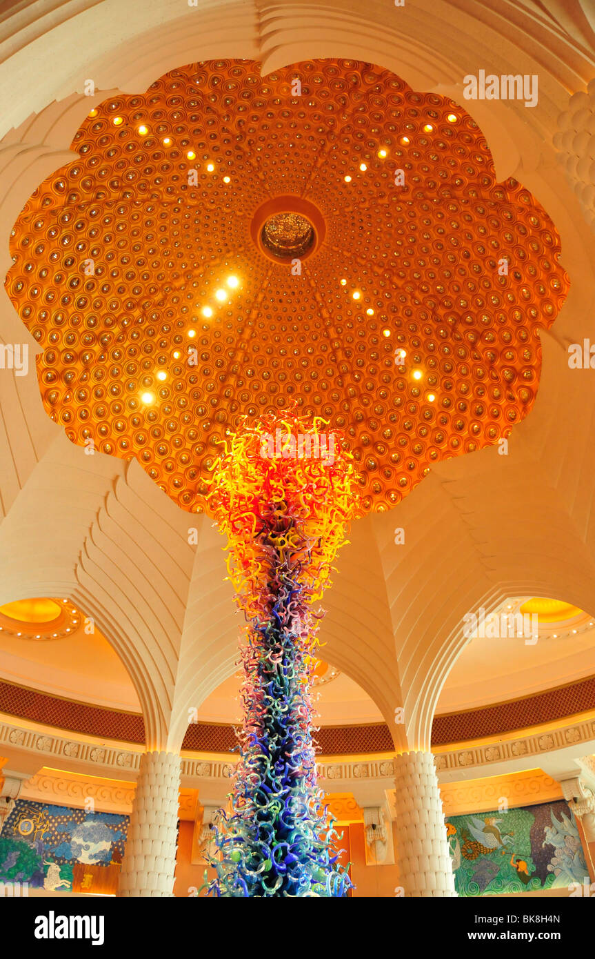 Dome in the lobby of the Hotel Atlantis, The Palm Jumeirah, Dubai, United Arab Emirates, Arabia, Middle East, Orient Stock Photo