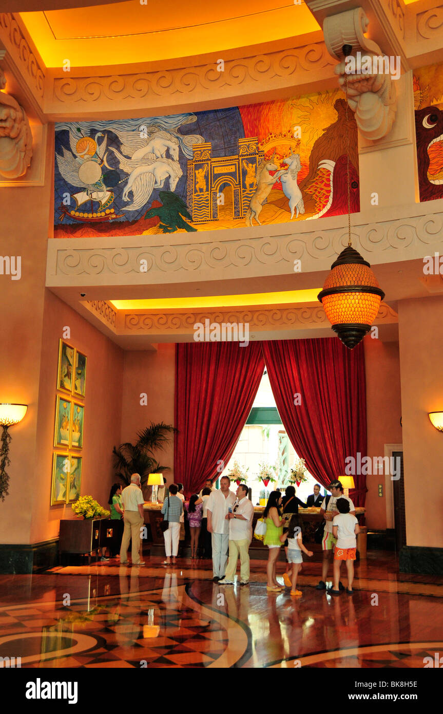 Lobby of the Hotel Atlantis, The Palm Jumeirah, Dubai, United Arab Emirates, Arabia, Middle East, Orient Stock Photo