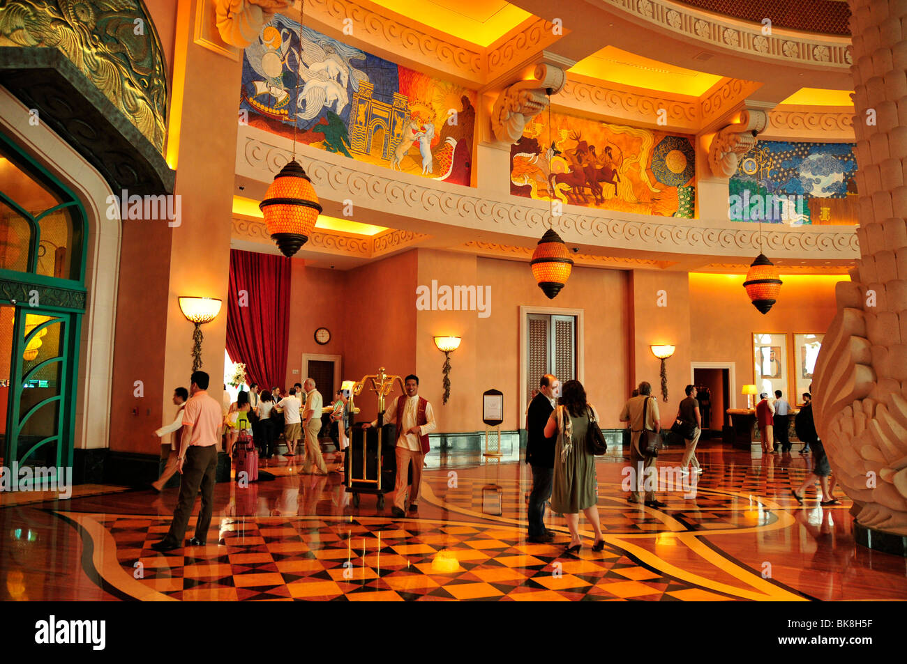 Lobby of the Hotel Atlantis, The Palm Jumeirah, Dubai, United Arab Emirates, Arabia, Middle East, Orient Stock Photo