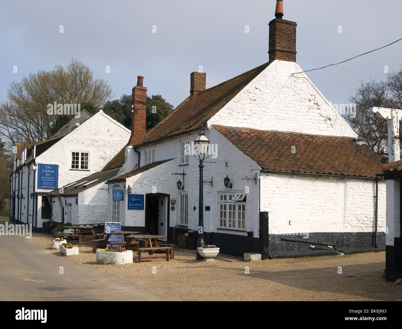 The Lifeboat Inn a popular and historic pub hotel and restaurant at Thornham North Norfolk Stock Photo