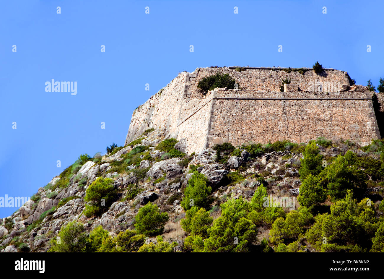 Venetian Castle at Assos, Kefalonia, Greece Stock Photo
