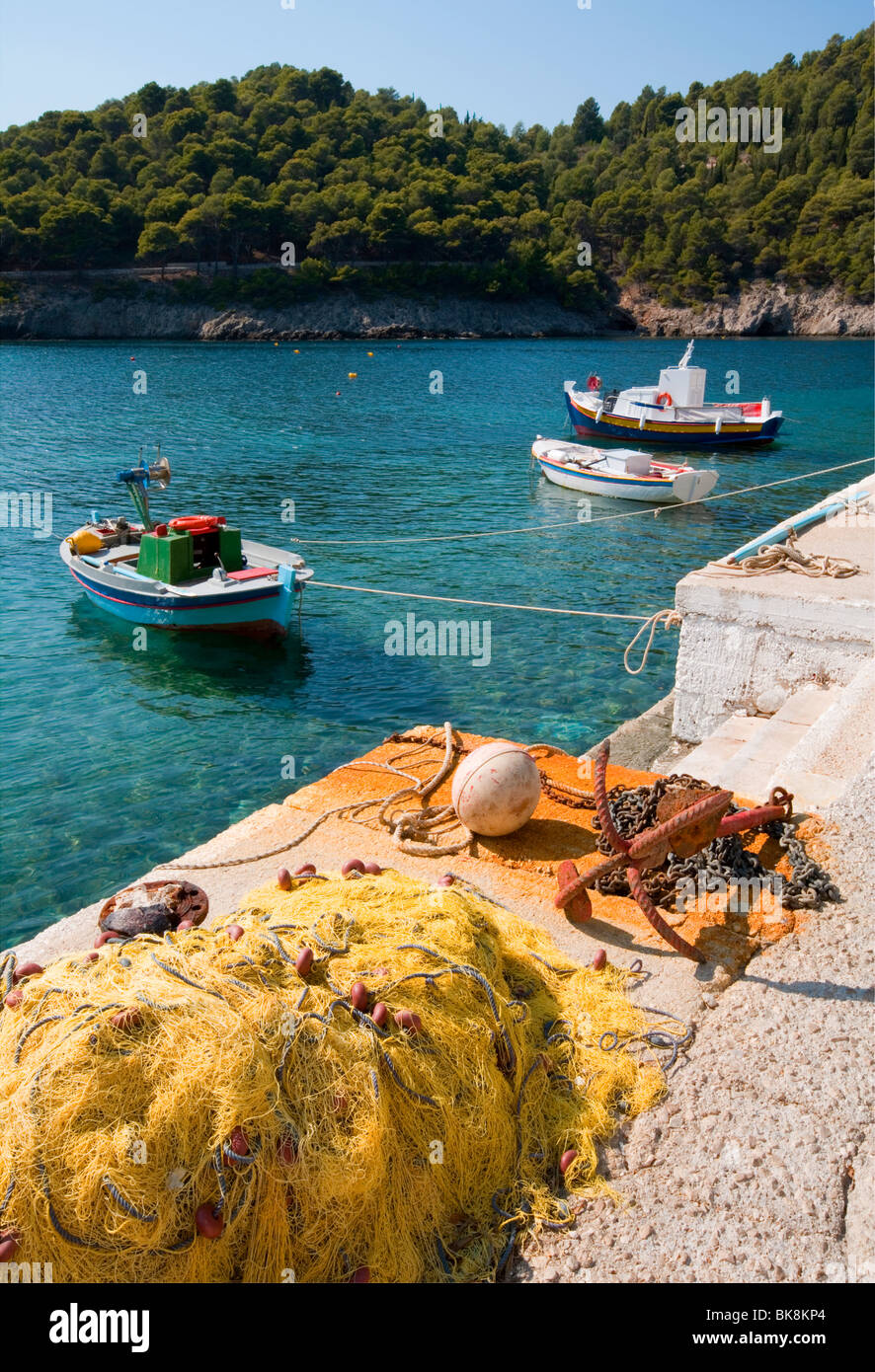 Assos, Kefalonia - one of the prettiest coastal villages in Greece Stock Photo