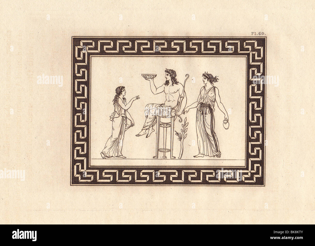 Manto (right), beautiful daughter of the prophet Tiresias, with the god