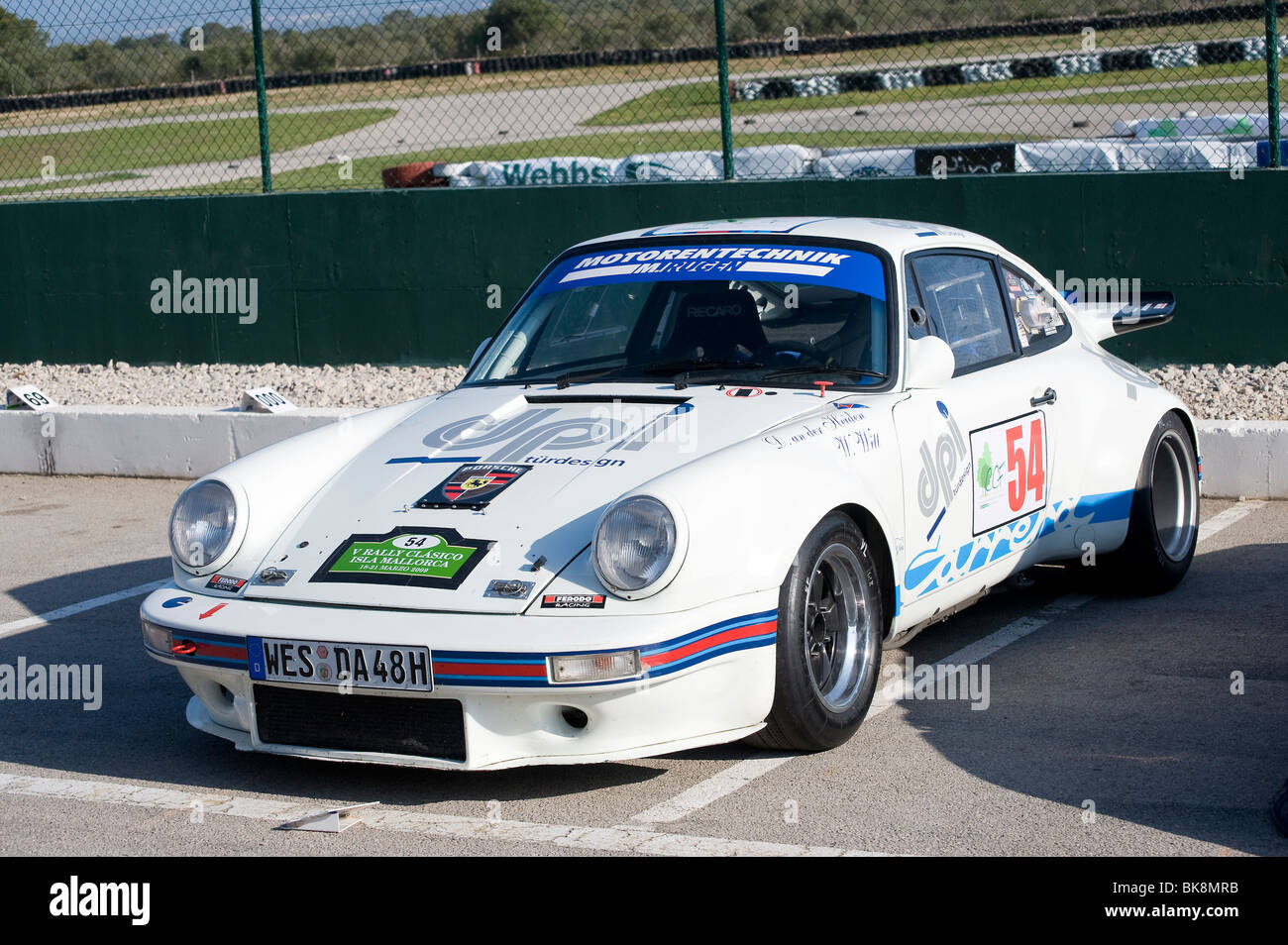 Porsche 911 Carrera taking part in a classic car rally in Spain Stock Photo