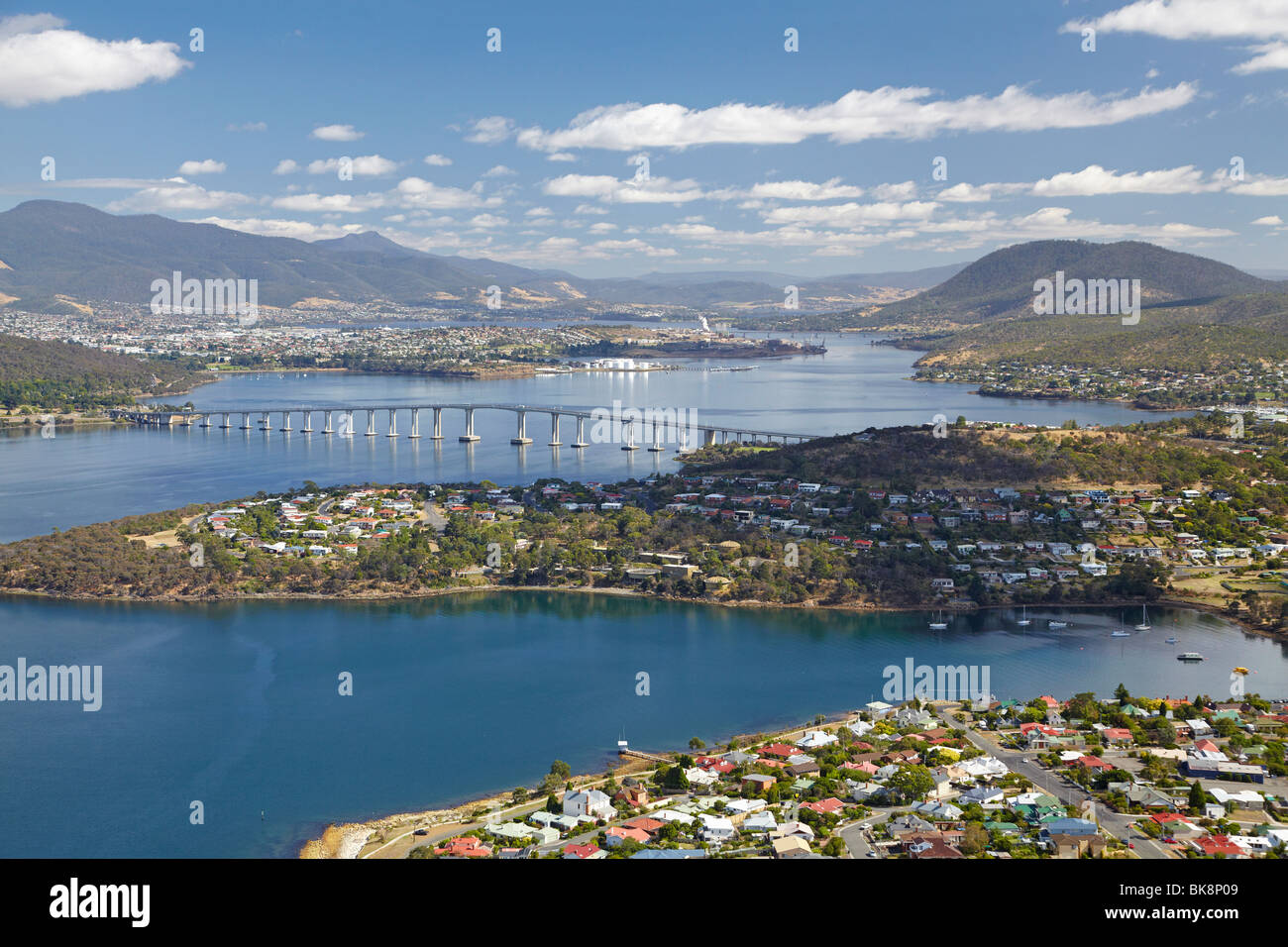 Montague Bay, River Derwent, and Tasman Bridge, Hobart, Tasmania