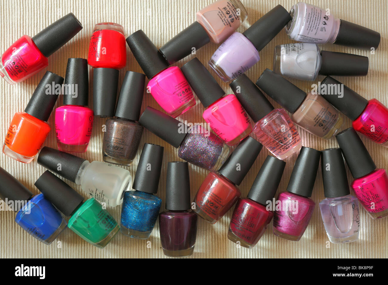 Multicolor Colorful nail polish varnish phials Stock Photo