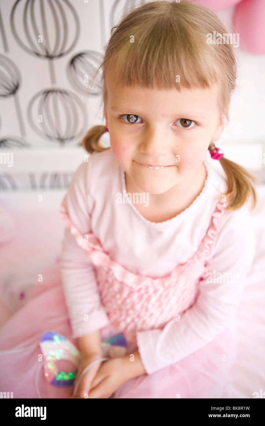 Girl in her bedroom dressed up as a Princess Stock Photo - Alamy