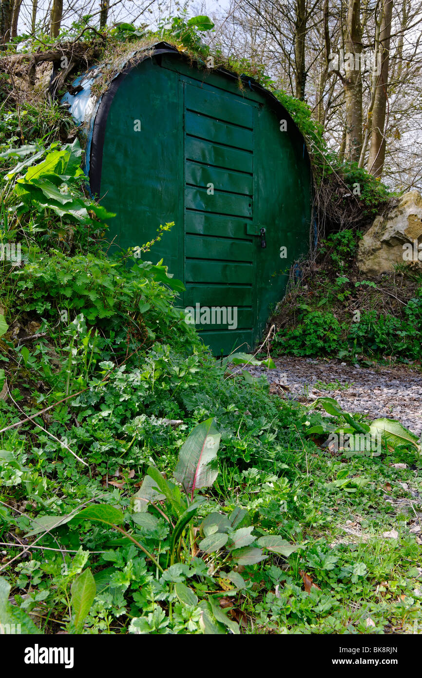 Anderson Shelter Stock Photo
