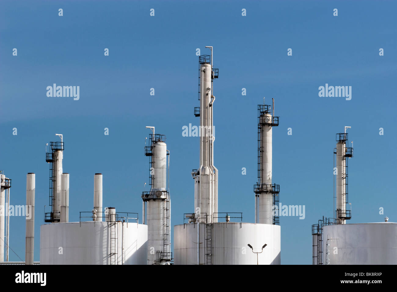 Towers And Tanks At Gas Plant Stock Photo Alamy