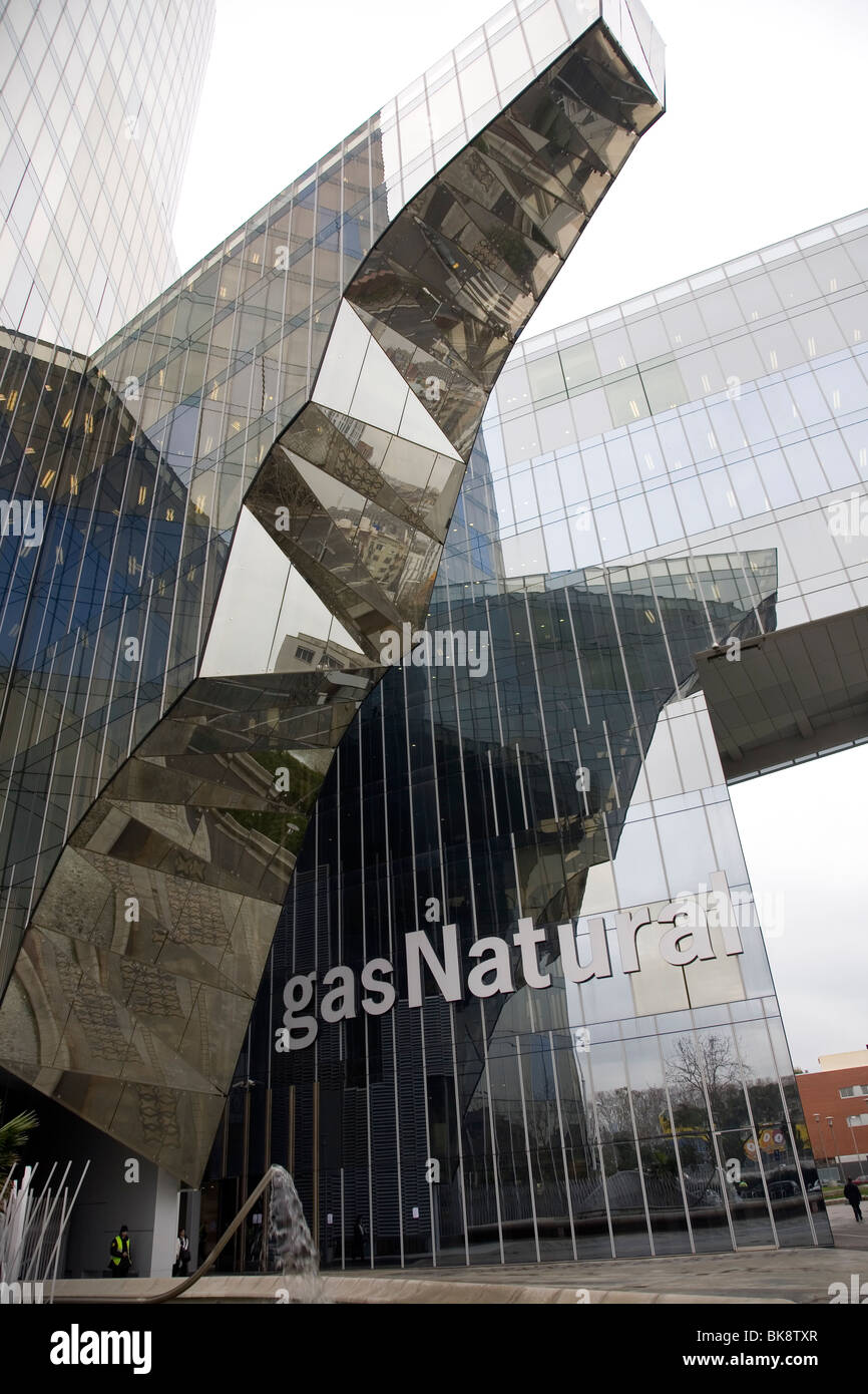 Gas Natural Energy Company Offices Building in Olympic Village, Barcelona Spain Stock Photo