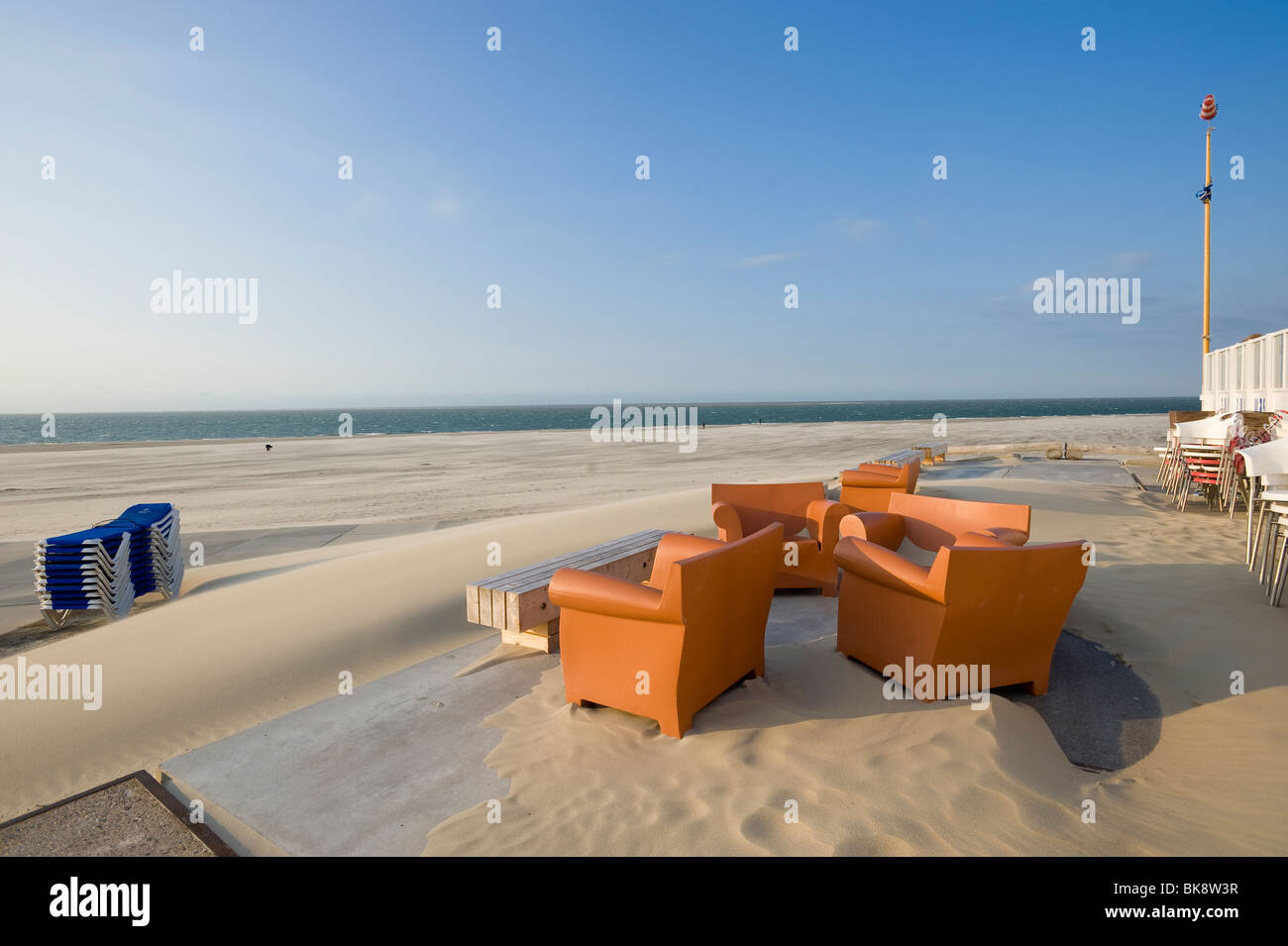 Beach, Renesse, Zeeland, Holland, Netherlands, Europe Stock Photo