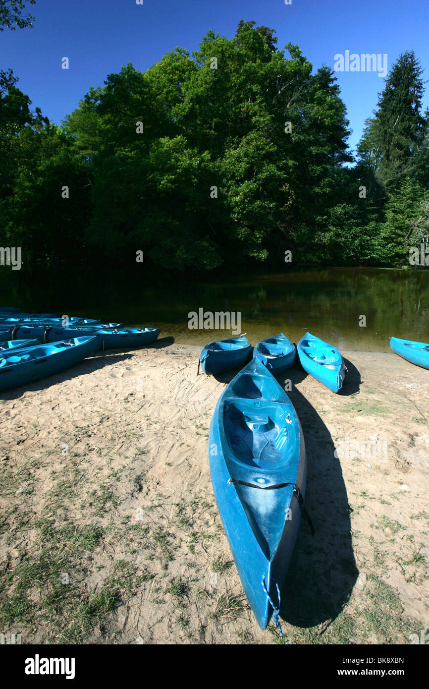 The Leyre Delta (33) : Canoes Stock Photo