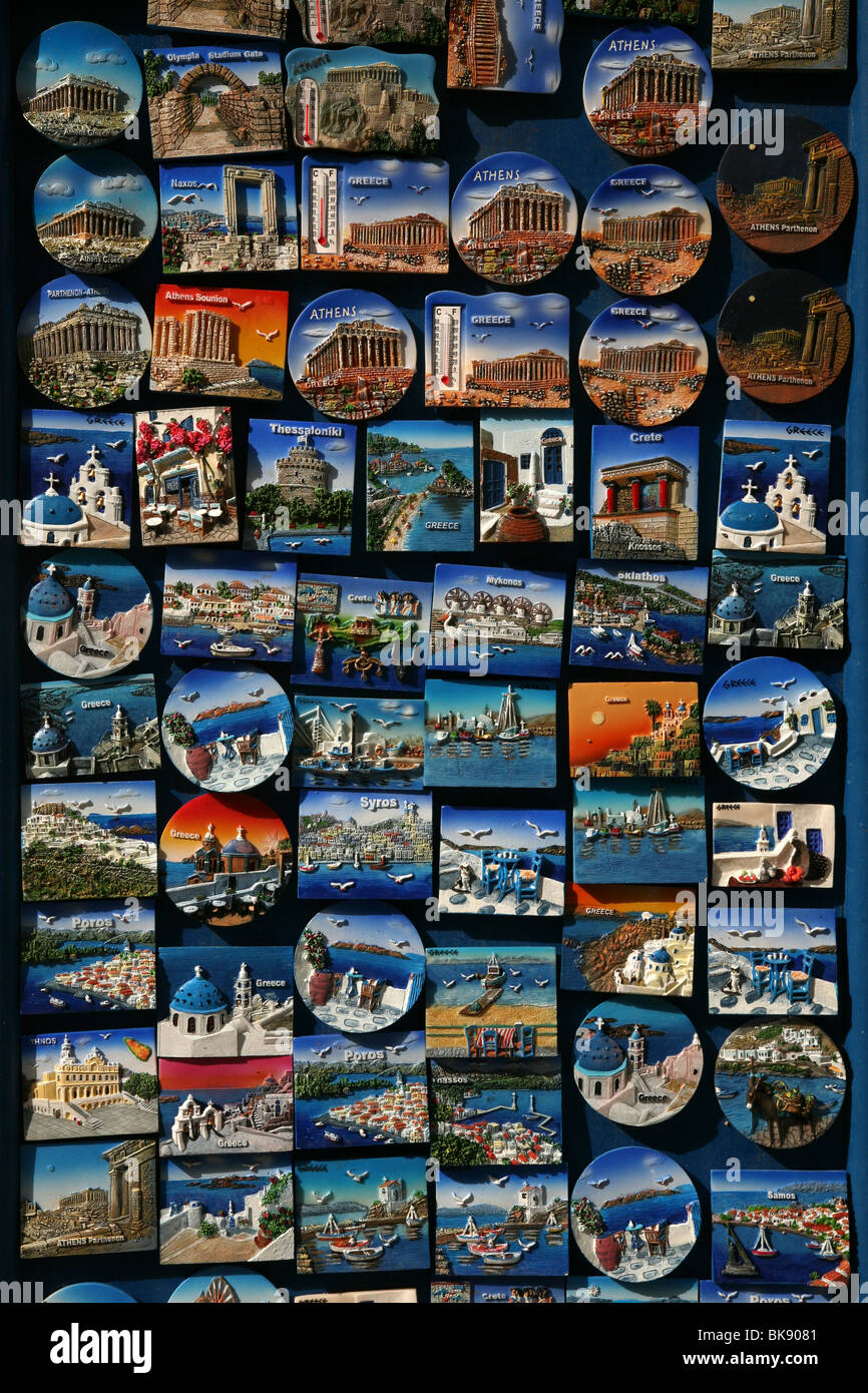 Souvenir fridge in Plaka quarter in Athens, Greece Stock Photo