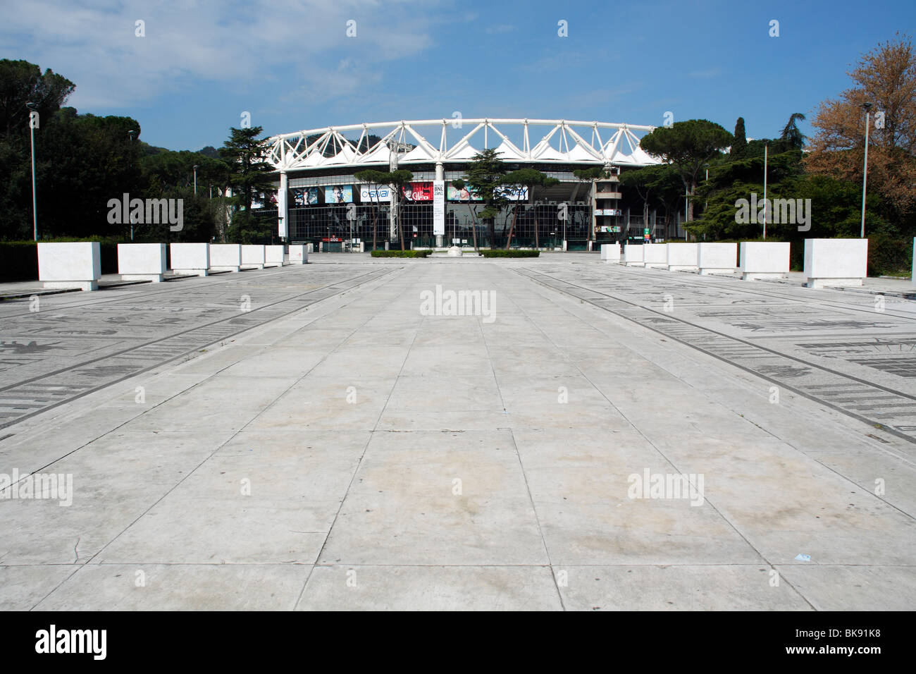 A view of the Foro Italico with the Stadio Olimpico on the background Stock Photo