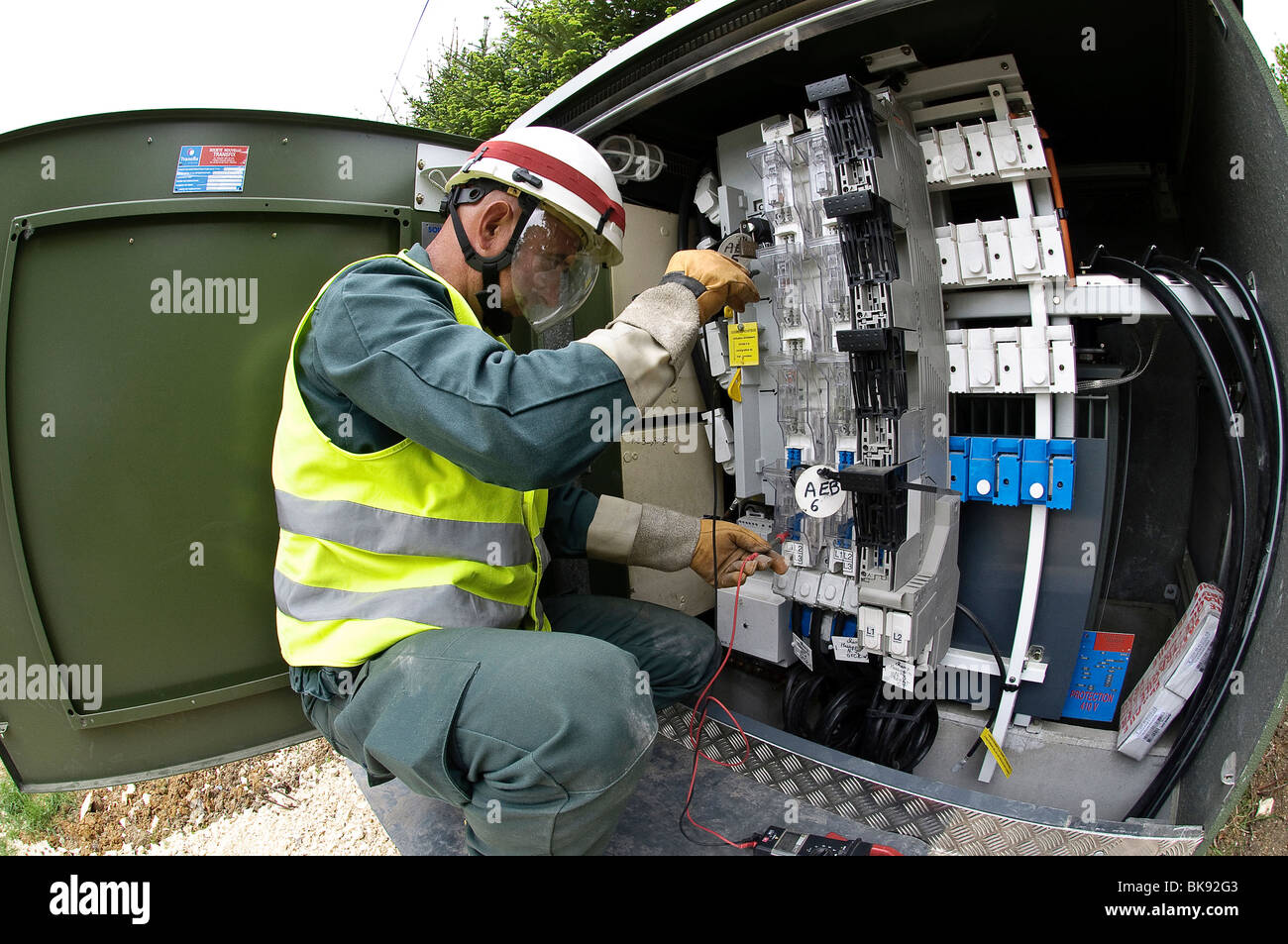 Electrical equipment box maintenance Stock Photo Alamy