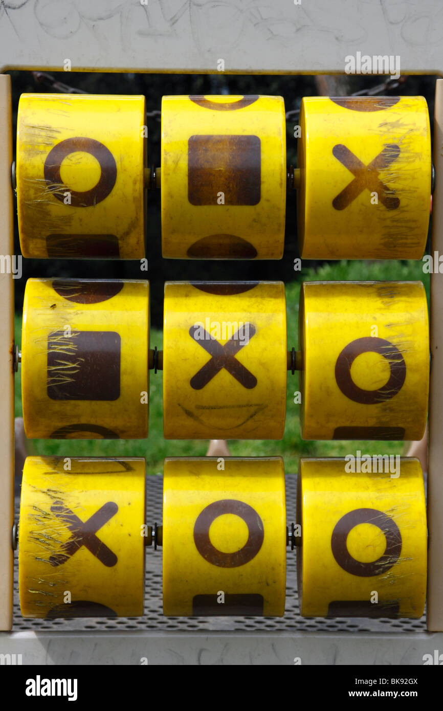 Tic Tac Toe game in a children's playground Stock Photo Alamy