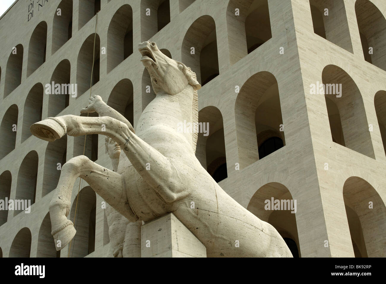 The Palazzo della Civiltà Italiana, also known as the Palazzo della Civiltà del Lavoro Stock Photo